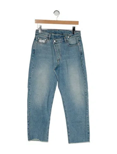 Pre-owned Gcds High-rise Straight Leg Jeans In Blue