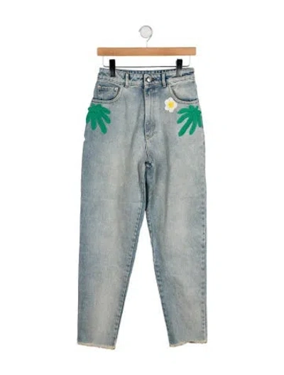 Pre-owned Gcds High-rise Straight Leg Jeans In Blue