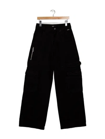 Pre-owned Gcds High-rise Wide Leg Jeans In Black