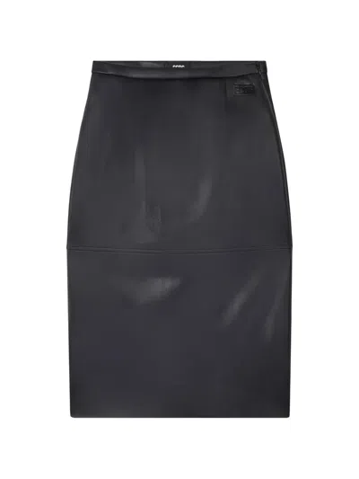 Gcds High-waisted Pencil Midi Skirt In Black