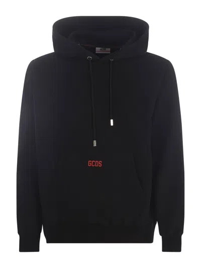 Gcds Hooded Sweatshirt "basic Logo" In Black