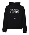 Gcds Cotton Hooded Sweatshirt Kangaroo Pocket In Black