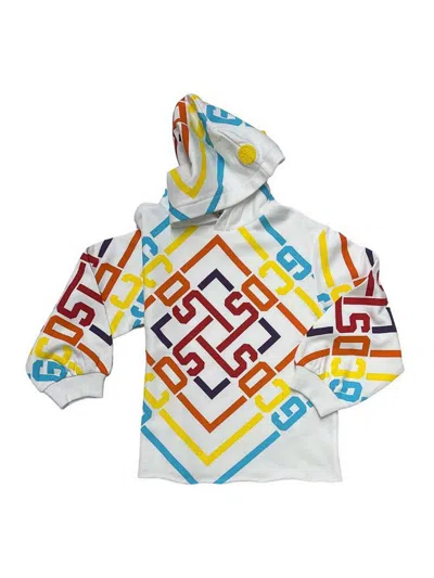 Gcds Kids' Hooded Sweatshirt In White