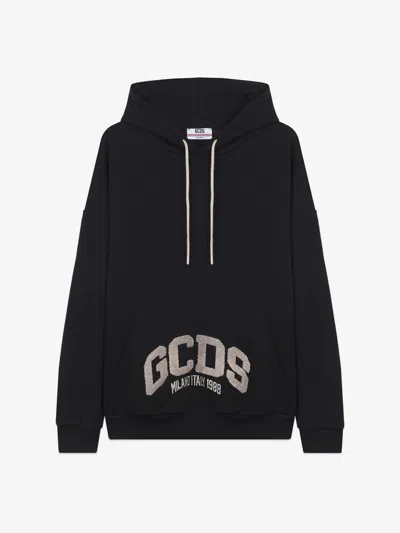 Gcds Logo-patch Hoodie In Black