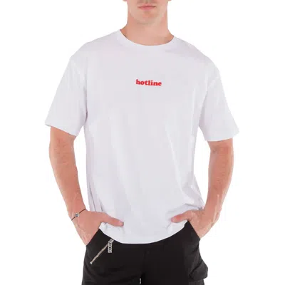 GCDS HOTLINE EMBROIDERED COTTON T-SHIRT