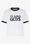 Gcds Slogan-print Cotton T-shirt In Bianco