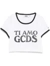 Gcds Crop T-shirt Contrasting Edge Graphic Print