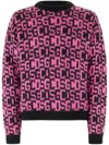 Gcds Intarsia-knit Logo Jumper In Black