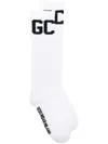 Gcds Logo-intarsia Knee-length Socks In White