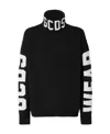 Gcds Intarsia-knit Roll-neck Jumper In Black