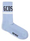 Gcds Intarsia-logo Socks In Blue
