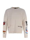Gcds Patch-detailing Bouclé Sweater