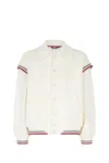 Gcds Logo-embroidered Cotton Bomber Jacket In White