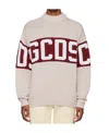 Gcds Intarsia-knit Ribbed Jumper In Nude