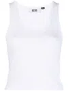 Gcds Textured Ribbed Sleeveless Top In White