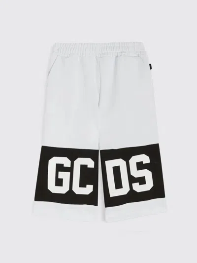 Gcds Junior Kids'  Cotton Jogging Shorts With Logo In White