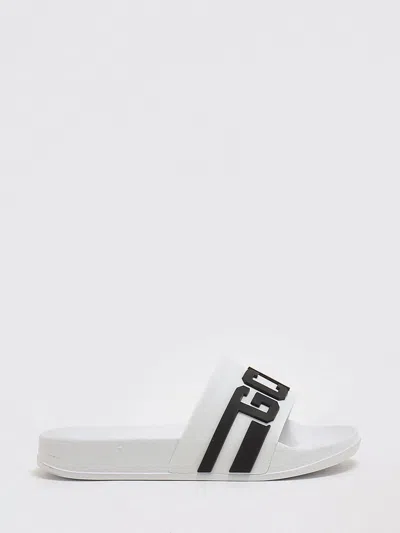 Gcds Junior Kids'  Rubber Sliders With Logo In White