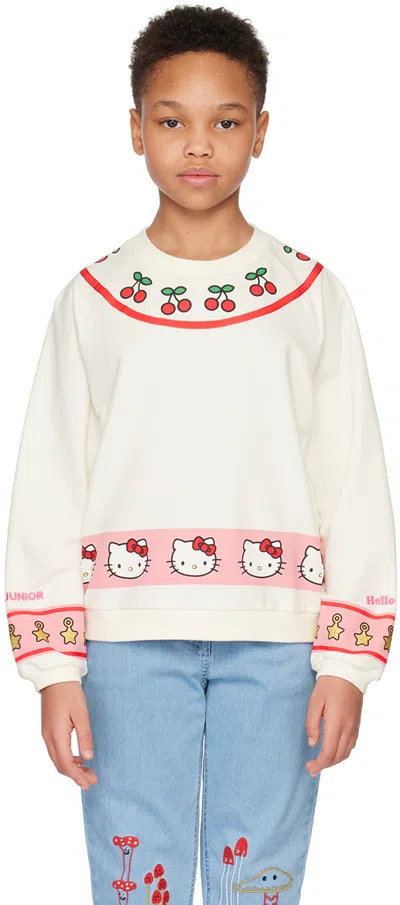 Gcds Kids Off-white Graphic Sweatshirt In 30943 White