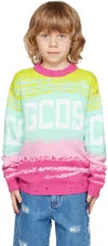 Gcds Colour-block Logo Jumper In 85614 Pink Lemonade/