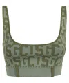 Gcds Knitted Crop Top In Black