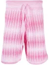 Gcds Knitted Degradé Bermuda Shorts In Pink