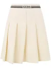 Gcds Knitted Pleated Skirt In Neutrals