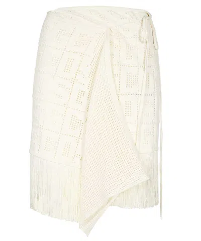 Gcds Knitted Skirt In White