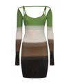 Gcds Knitted Striped Mini Dress In Multicolor
