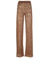 Gcds Knitted Trousers In Brown