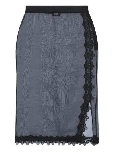 Gcds Lace Trim Skirt In Black
