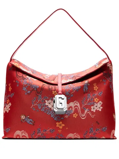 Gcds Large Jacquard Comma Bag In Red