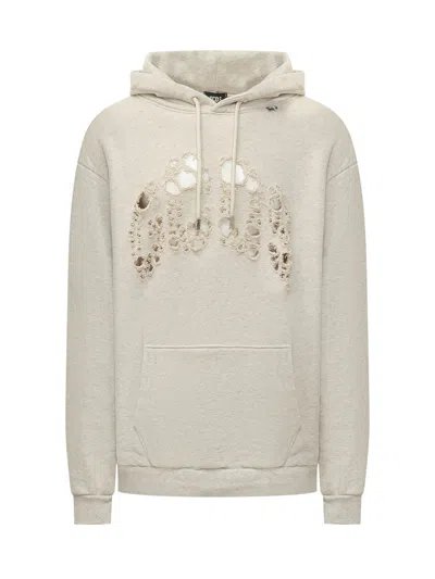 Gcds Laser Logo Hoodie Sweatshirt In Gray