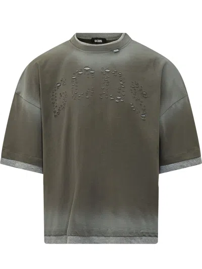 Gcds Laser Logo Loose Tee In Green