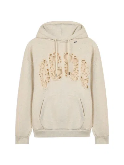 Gcds Laser-cut Logo Hoodie In Neutral