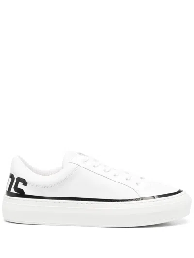 Gcds Leather Logo Sneakers In White