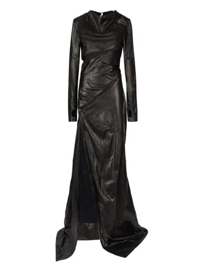Gcds Leather Maxi Dress In Black