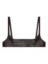 Gcds Leather Mini Bra In Brown
