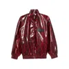 Gcds Snakeskin-effect Faux-leather Jacket In Red