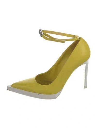 Pre-owned Gcds Leather Pumps In Yellow