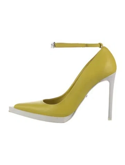 Pre-owned Gcds Leather Pumps In Yellow