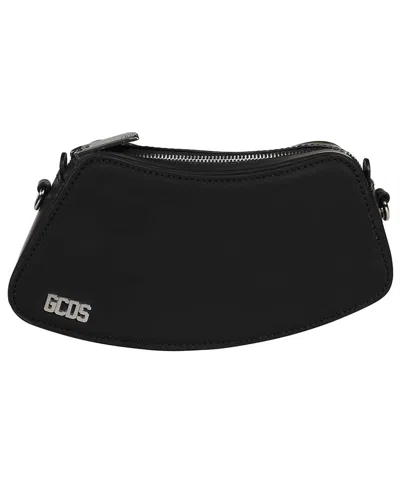 Gcds Leather Shoulder Bag In Black