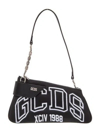Pre-owned Gcds Leather Shoulder Bag W/ Tags In Black