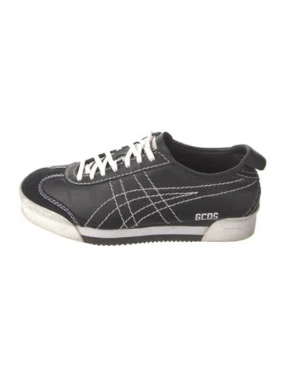 Pre-owned Gcds Leather Sneakers In Black