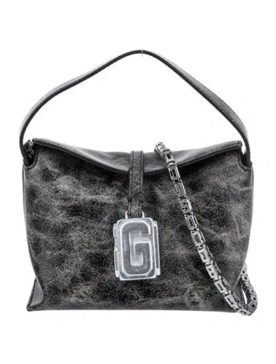 Pre-owned Gcds Leather Top Handle Bag In Gray