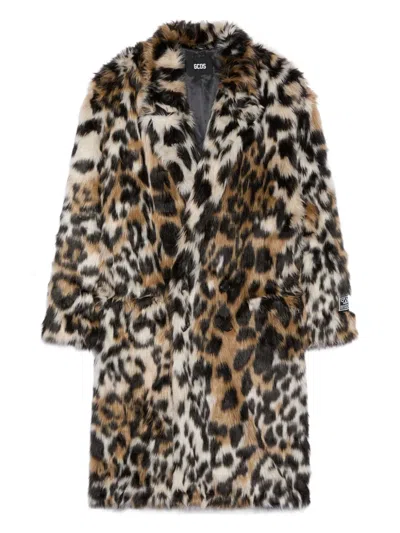Gcds Mantel Mit Leoparden-print In Brown