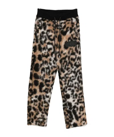 GCDS LEOPARD-PRINT DRAWSTRING TROUSERS