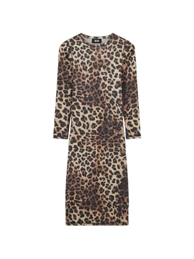 Gcds Leopard-print Midi Dress In Brown