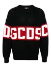 Gcds Black Sweater With Bold Red Band And Block Letters In Black