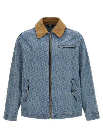 GCDS LIGHT BLUE MONOGRAM JACKET
