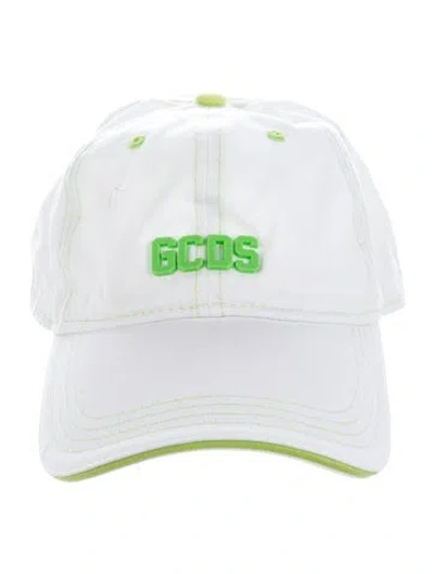 Pre-owned Gcds Logo Adjustable Hat In White